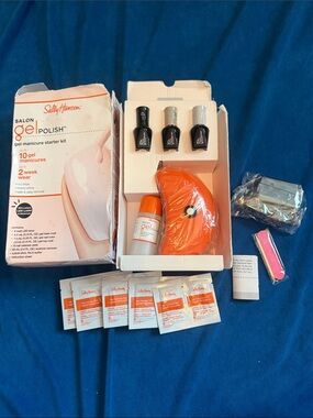 NEW Sally Hansen Gel Polish Starter Kit in Orange and Black